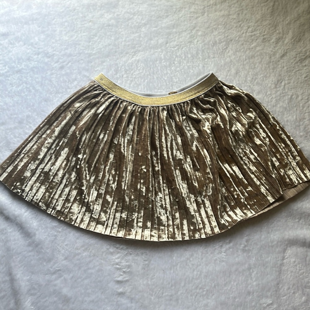 Okie Dokie Girl's Elastic Waist Skirt Size 3T Taupe Crush Velvet Velourโ